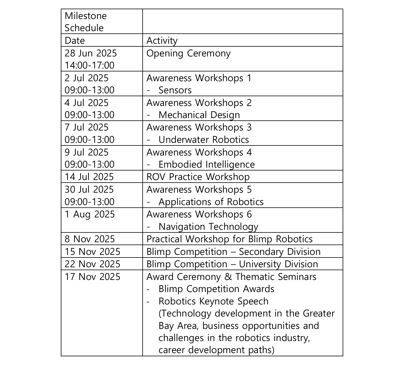 Schedule